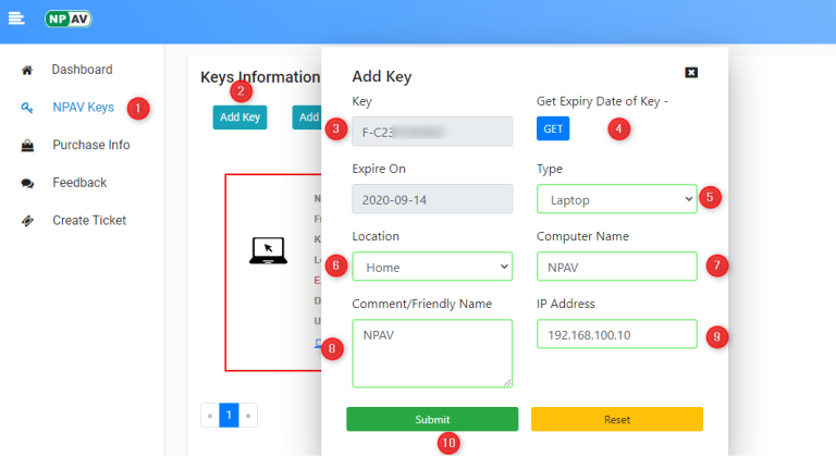 How to Add Keys in My Account? - Product Documentation