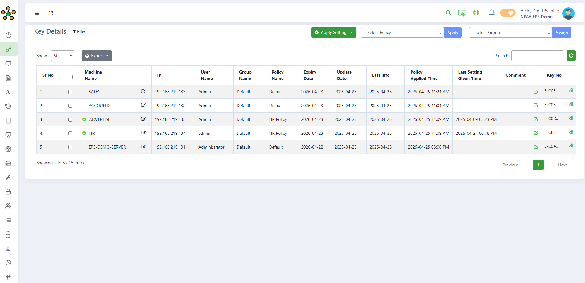 Key Details Tab of Admin Console - Product Documentation